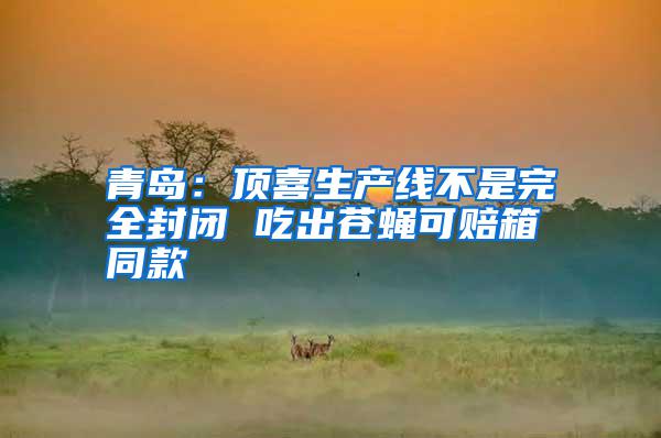 青島:頂喜生產線不是完全封閉 吃出蒼蠅可賠箱同款