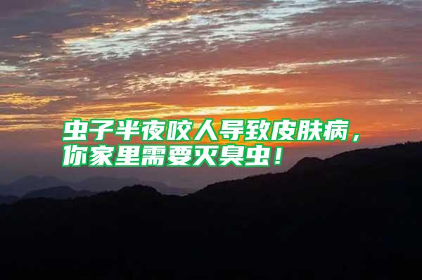 蟲子半夜咬人導致皮膚病,你家里需要滅臭蟲!