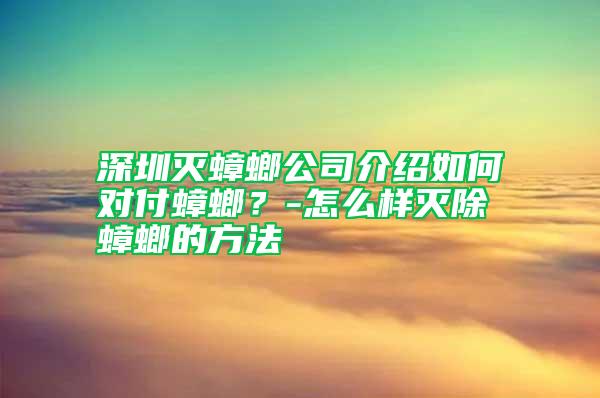 深圳滅蟑螂公司介紹如何對付蟑螂？-怎么樣滅除蟑螂的方法