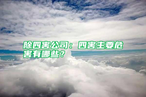除四害公司：四害主要危害有哪些？