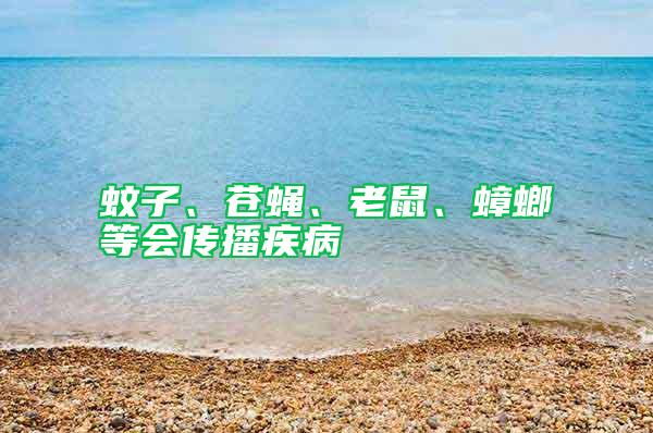 蚊子、蒼蠅、老鼠、蟑螂等會傳播疾病