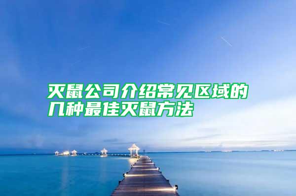 滅鼠公司介紹常見區(qū)域的幾種最佳滅鼠方法