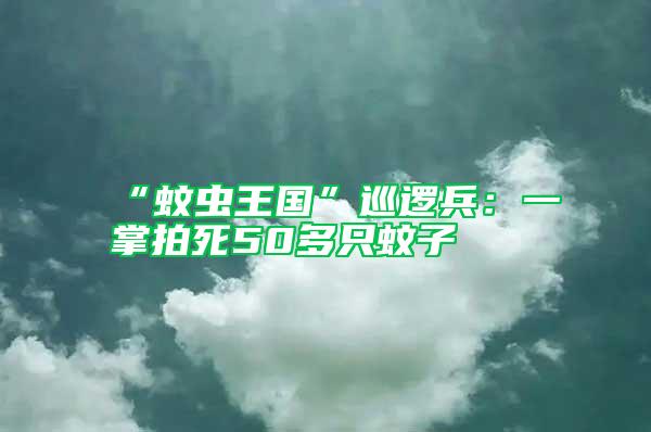 “蚊蟲(chóng)王國(guó)”巡邏兵:一掌拍死50多只蚊子
