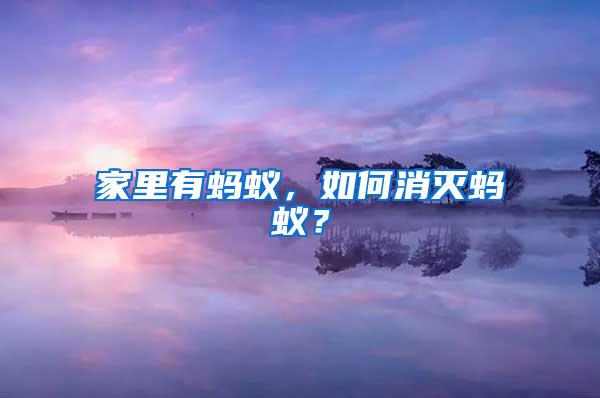 家里有螞蟻，如何消滅螞蟻？