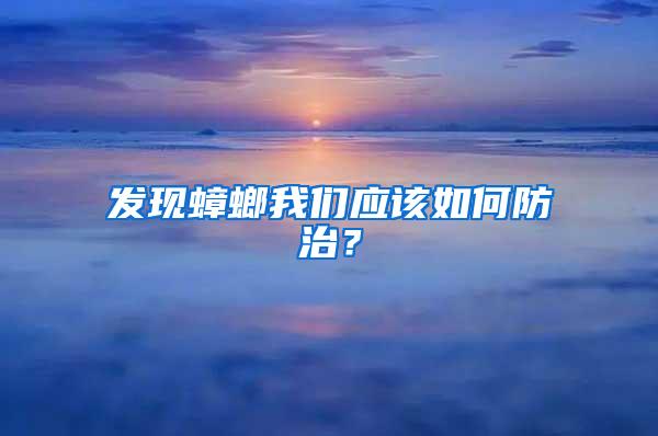 發現蟑螂我們應該如何防治？